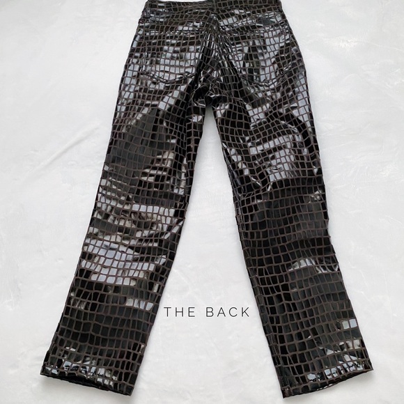 Topshop Faux Croc Cropped Straight Leg Pants - Picture 12 of 13